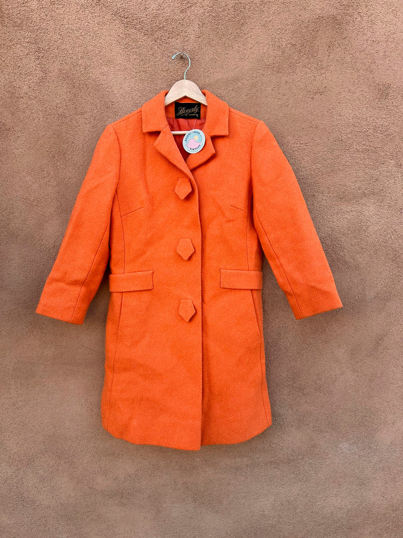 1960's Orange Wool Coat by Beverly Scranton