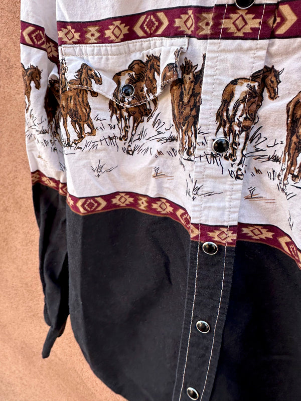 Kid's Roper All Around Horse Print Shirt