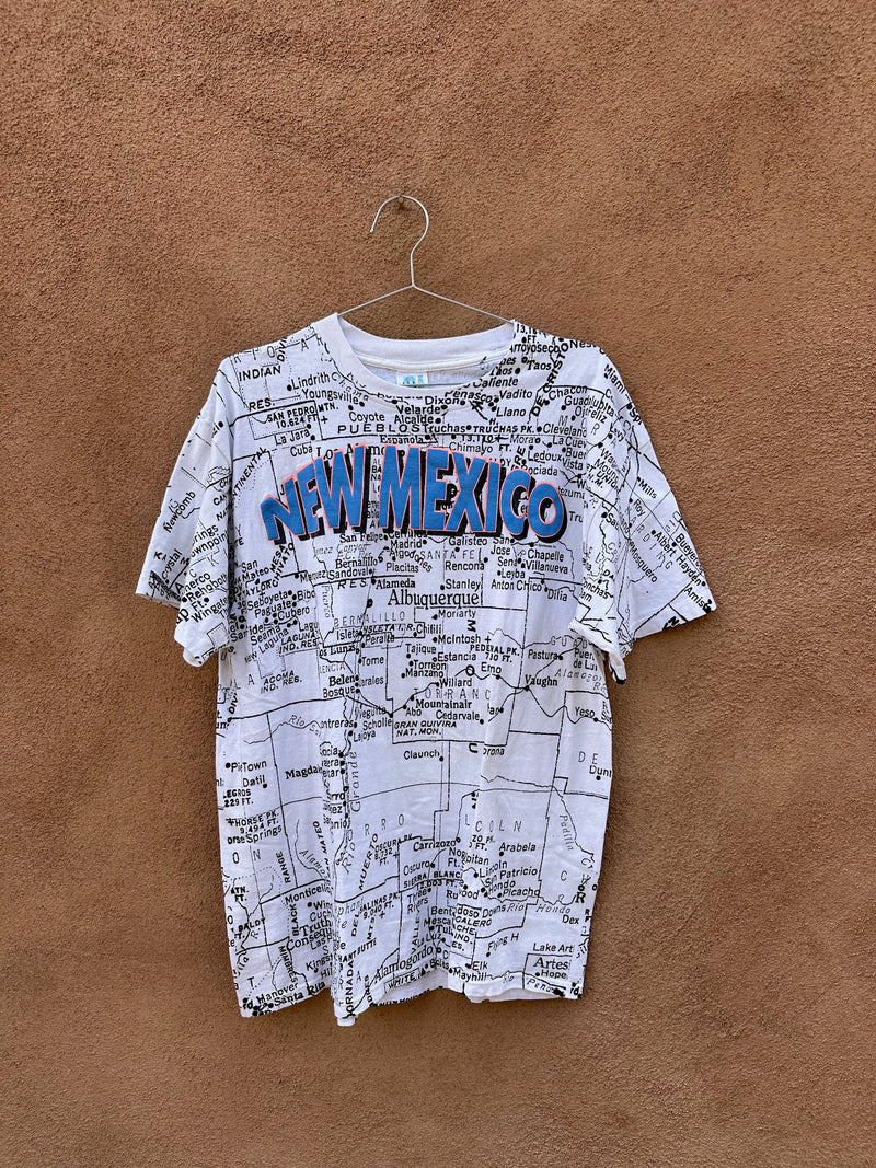 New Mexico All Around Print Map T-shirt