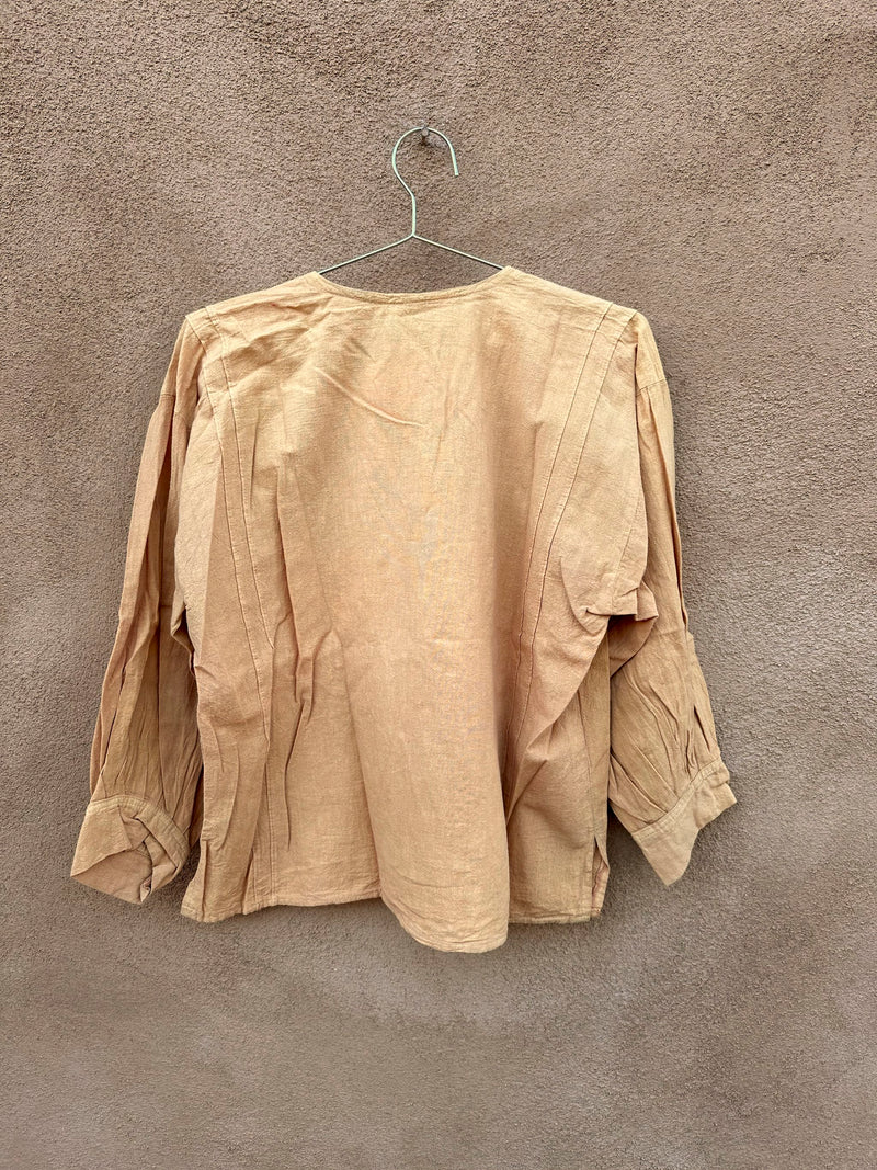 Earthtone Boho Top with Flora Embroidery