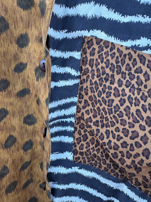 Animal Print Colorblock Silk Blouse by Sunny Leigh