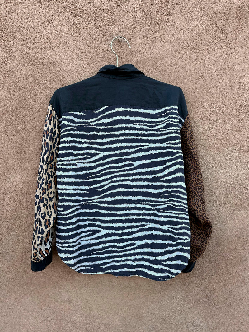 Animal Print Colorblock Silk Blouse by Sunny Leigh