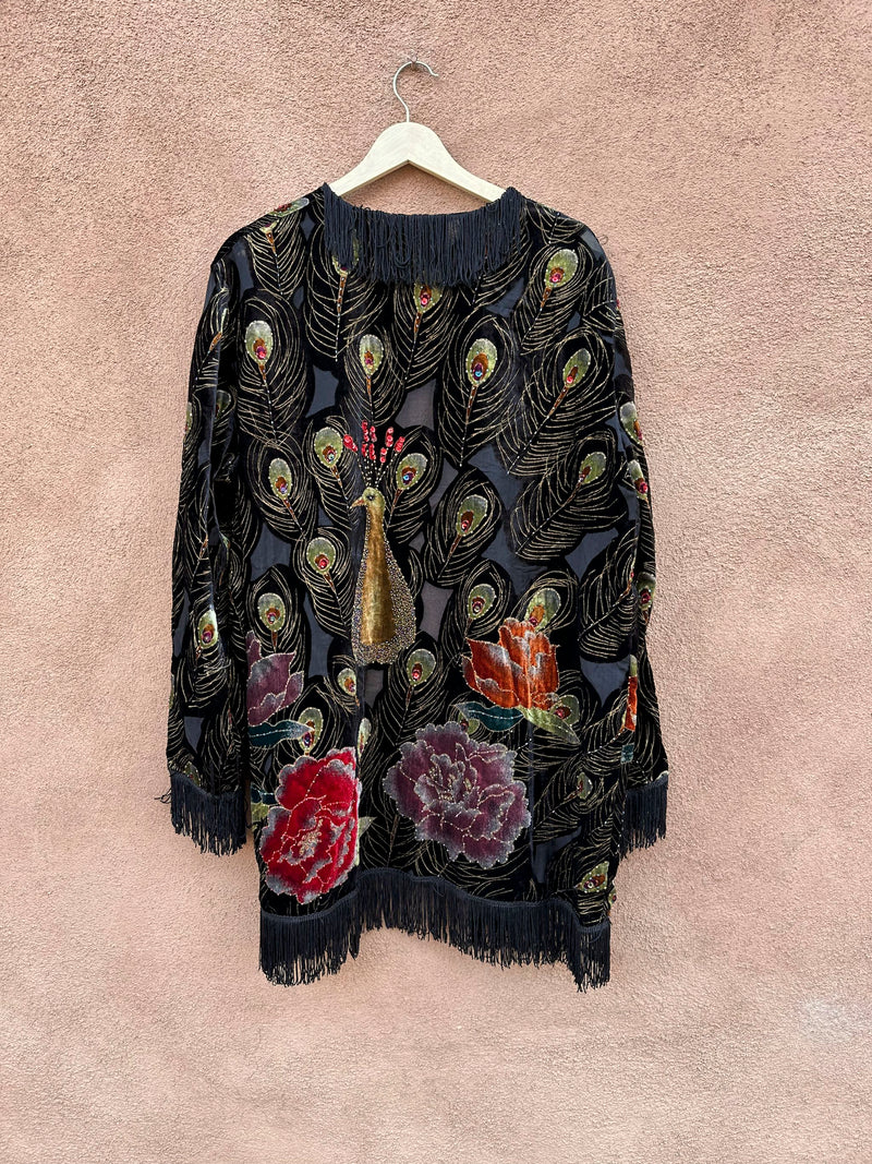 Mirasol Velveteen Peacock Jacket - Beaded, Sequins, Fringe