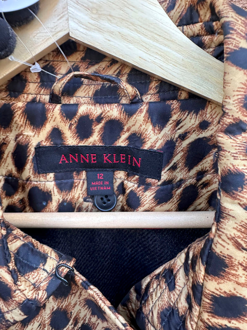 Anne Klein Leopard Print Spy Coat - 12