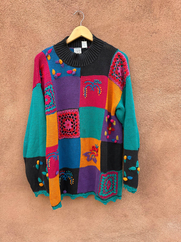 90's Colorblock Sweater by Ivy - Ramie & Cotton