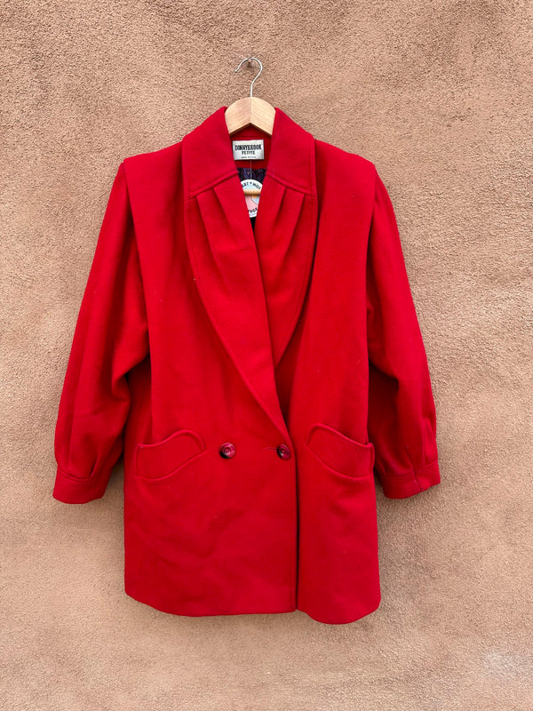 Donnybrook Petite Red Wool Jacket - Made in USA - needs dry cleaning