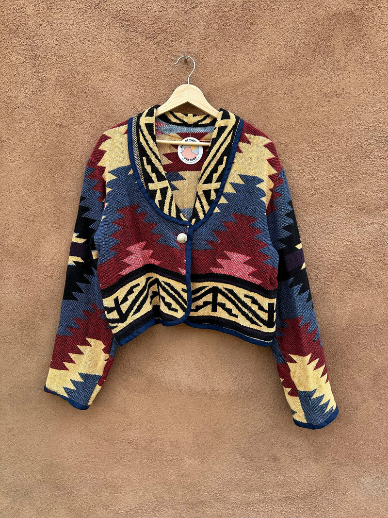 Southwestern Style Cropped Tapestry Jacket