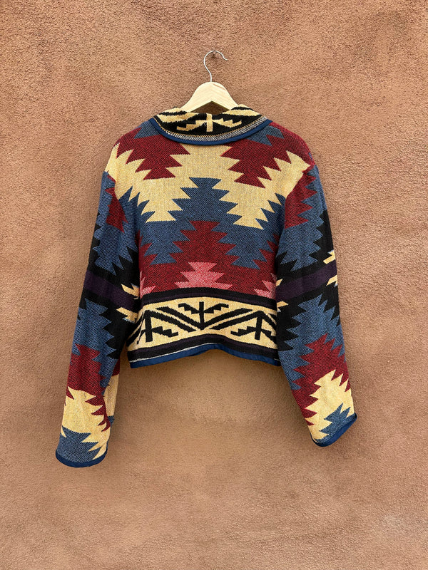 Southwestern Style Cropped Tapestry Jacket