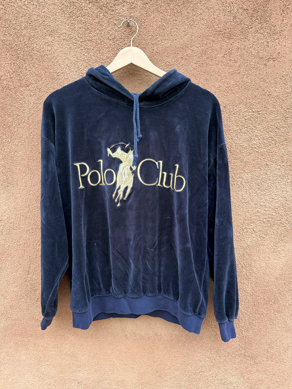 90's Polo Club Velveteen Embroidered Hoodie