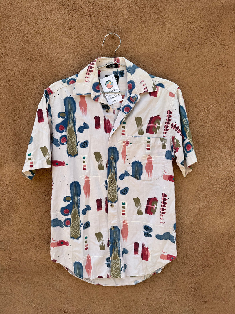 Abstract Brush Paint Short Sleeve Shirt by Kudos