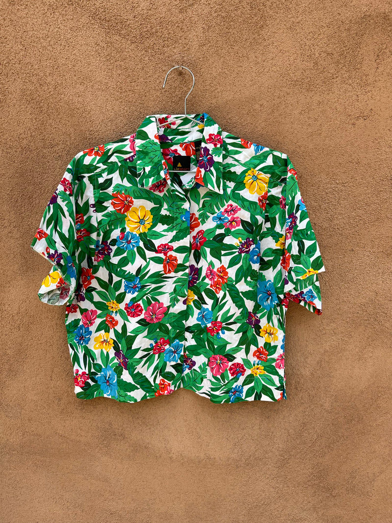 Liz Sport Green Floral Blouse