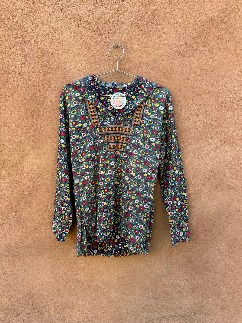 1960's David Winter Floral Hippie Blouse