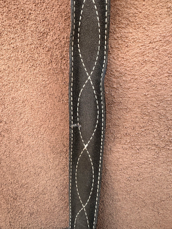 Grey Suede & White Stitch Belt