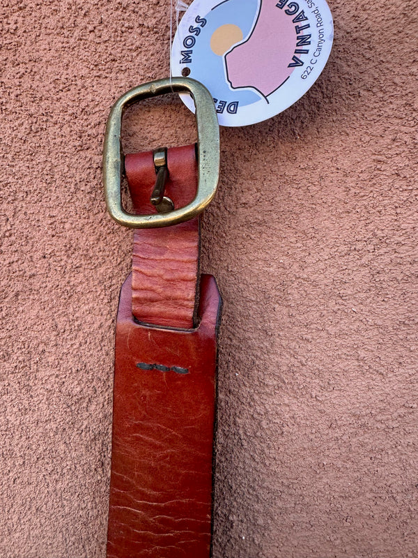 1960's English Motorcycle Belt with Brass Buckle