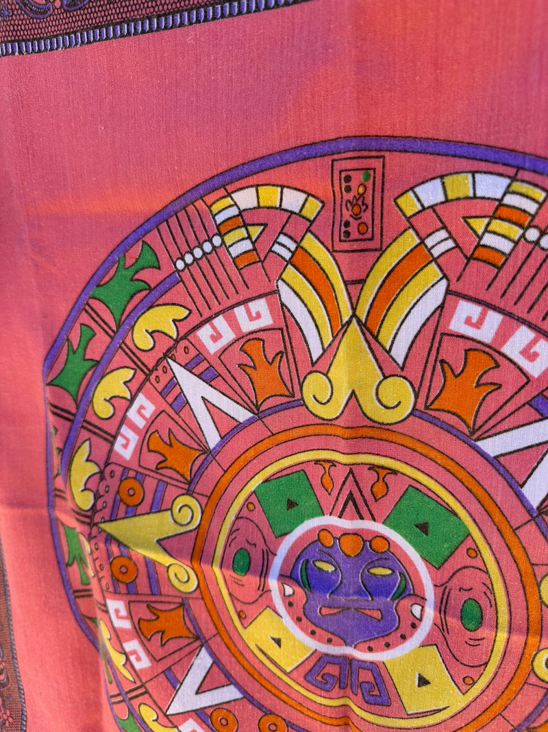 Mayan Calendar Handkerchief - Peach