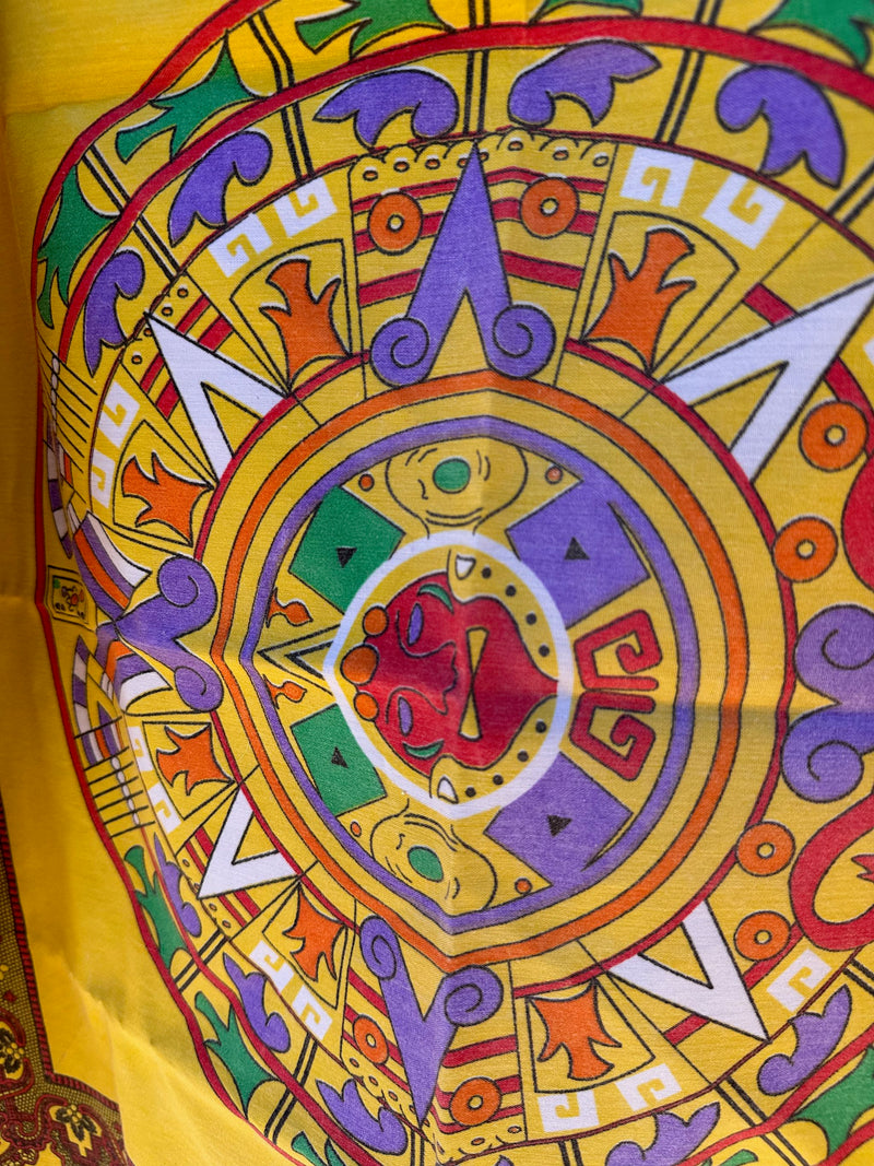 Mayan Calendar Handkerchief - Yellow