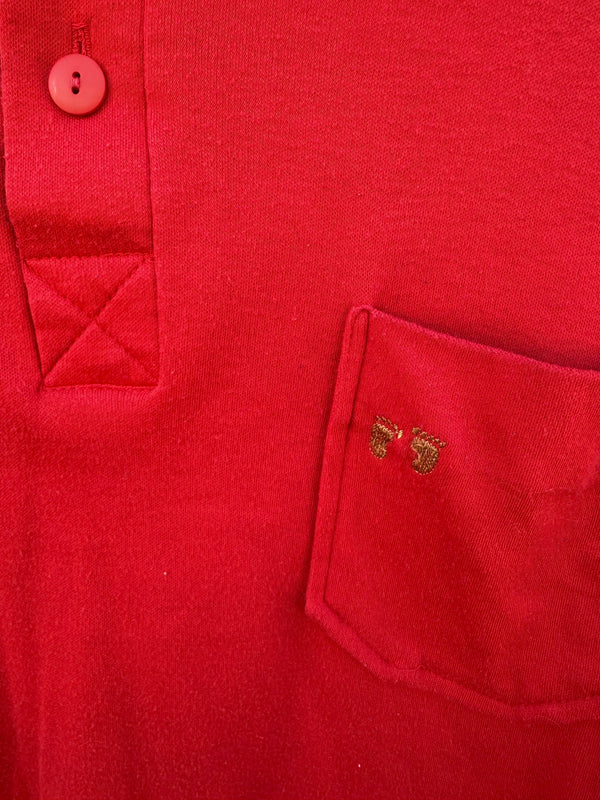 1970's Hang Ten Gold Label Red Long Sleeve Shirt - as is