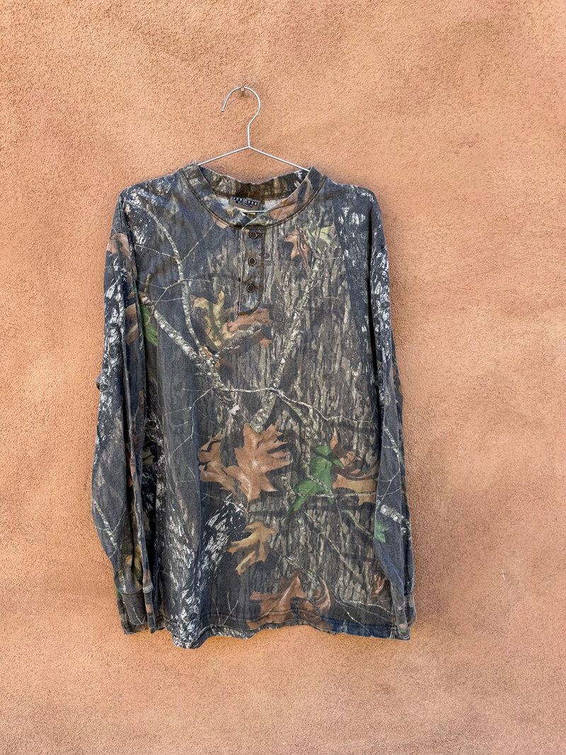 Jerzees Outdoors Mossy Oak Break Up Camo Long Sleeve Henley