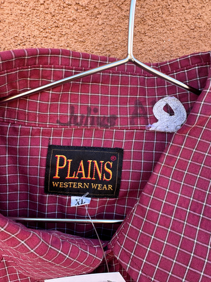 Plains Western Wear Maroon Cowboy Shirt