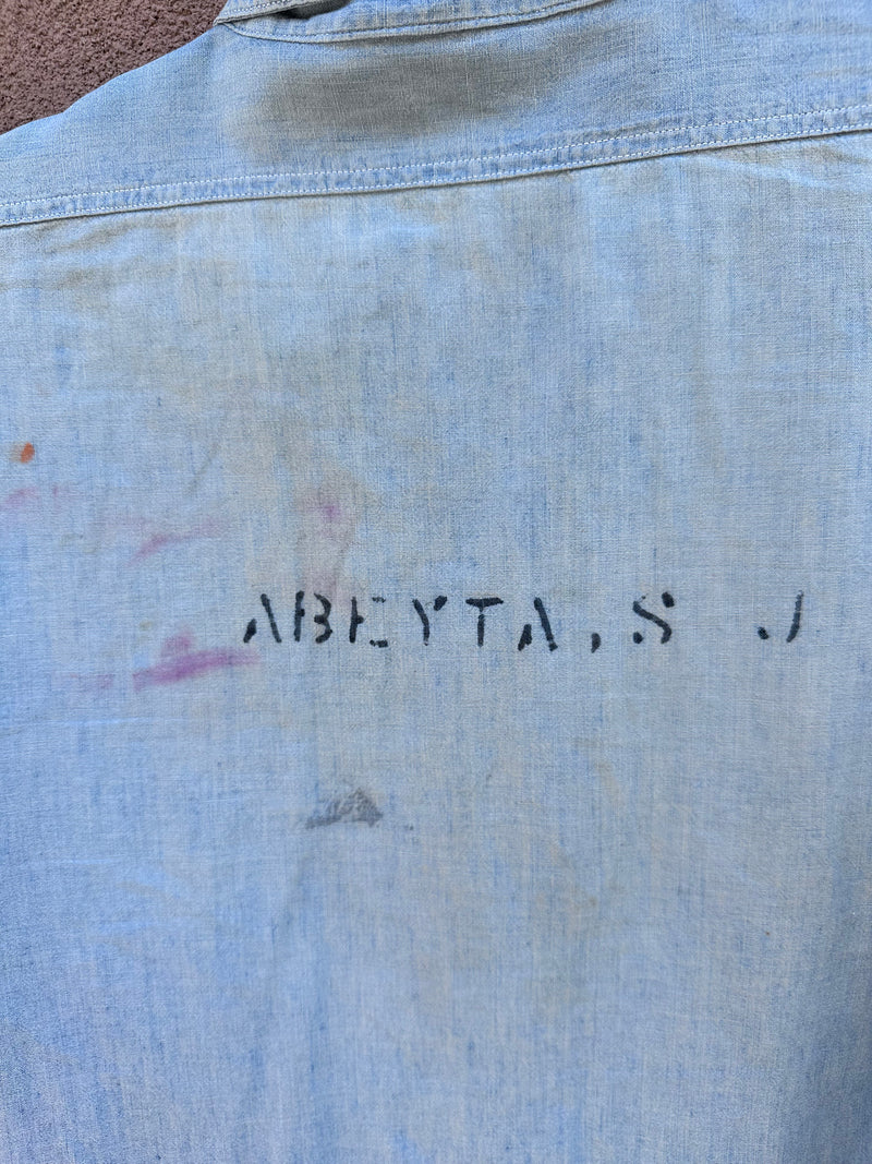 WWII Chambray Sailor Tin Can Shirt - Abeyta