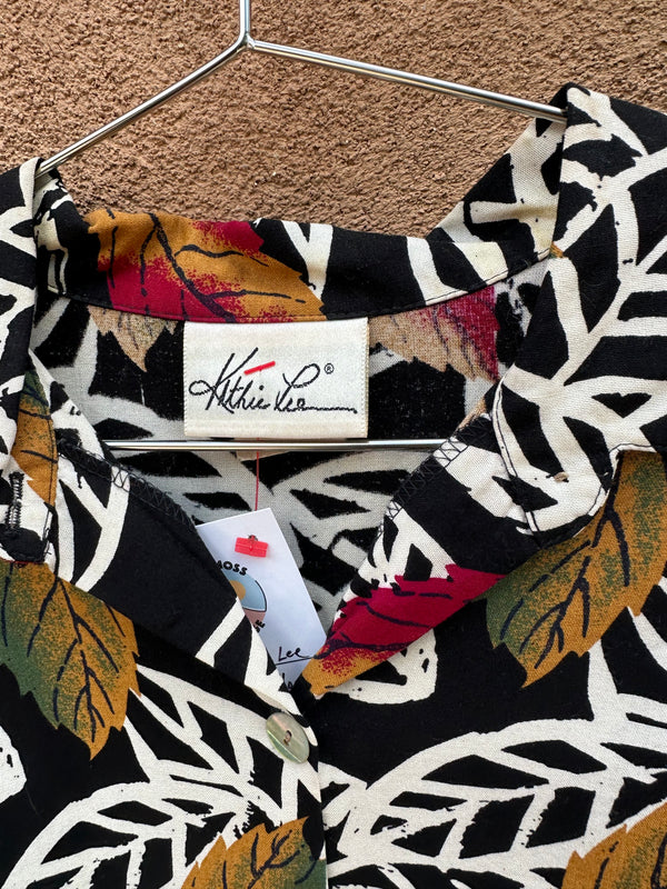 Kathie Lee Leaf Print Blouse