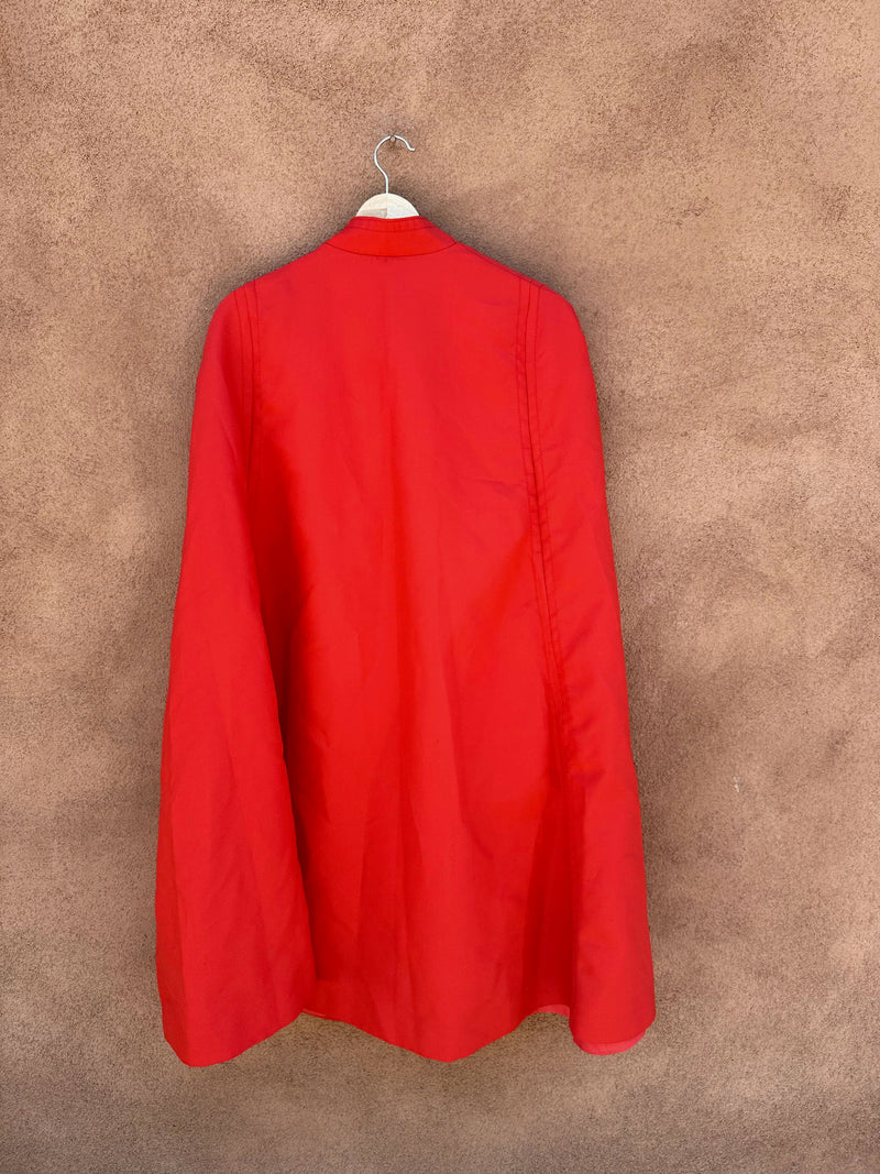 1960's Voyager West Red All Weather Traveler Cape