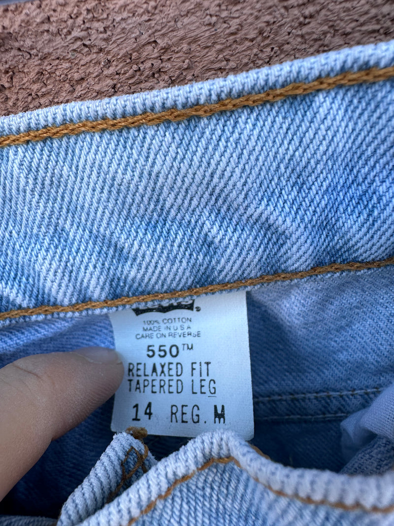 Levi's 550 Size 14 Light Wash Jeans, w: 32/33