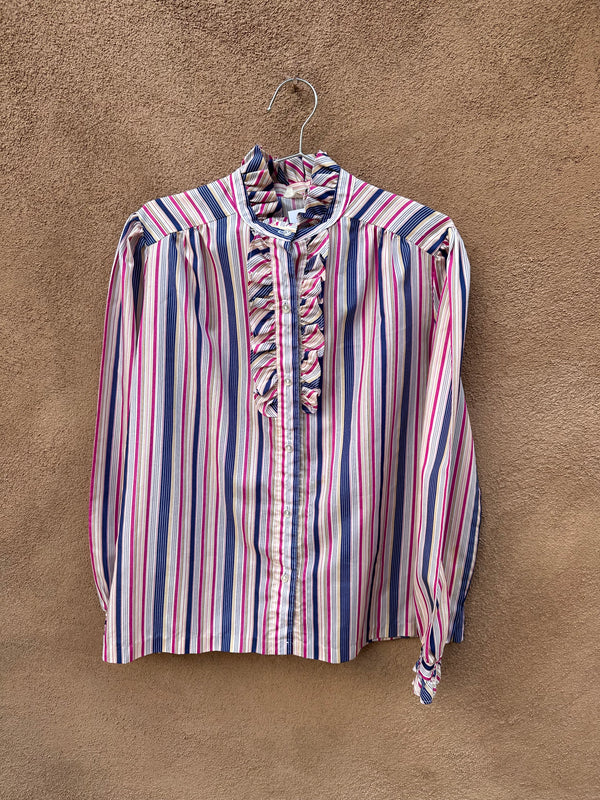 Candy Stripe Ruffle Blouse