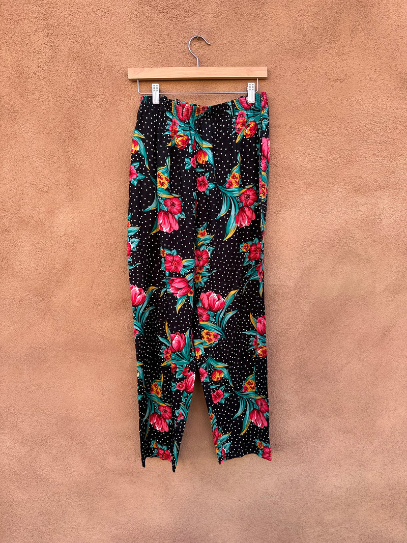 Floral and Black Polka Dot Pants by Sag Harbor