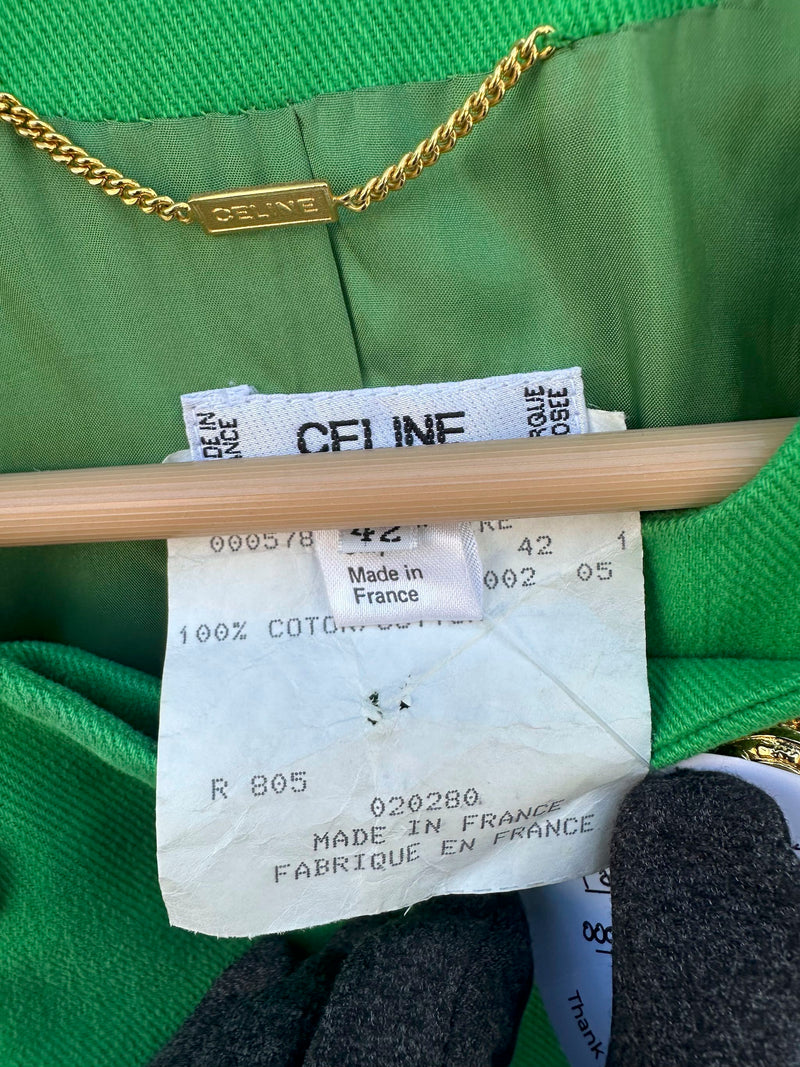 Green Celine Paris Temeraire 000578 Cotton Dress - Made in France