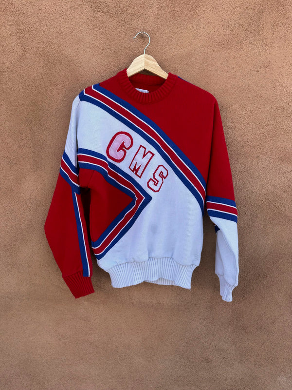 1980's CMS Cheerleader Sweater - as is