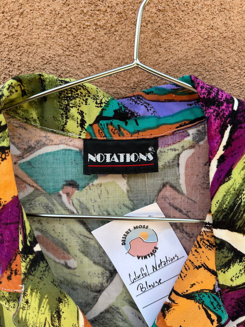 Colorful Notations Blouse