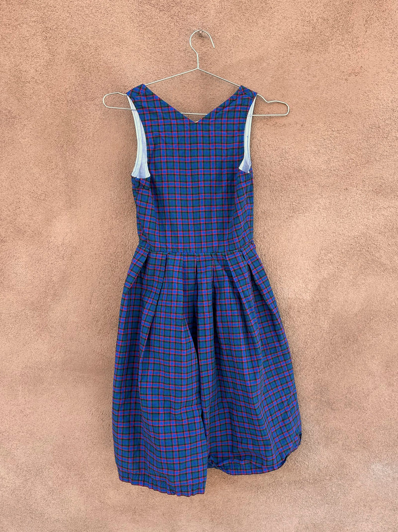 Plaid German Dirndl Dress by Designer Johanna Rappel