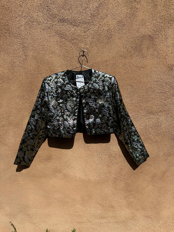 Shimmer Leaf Crop Top Blazer