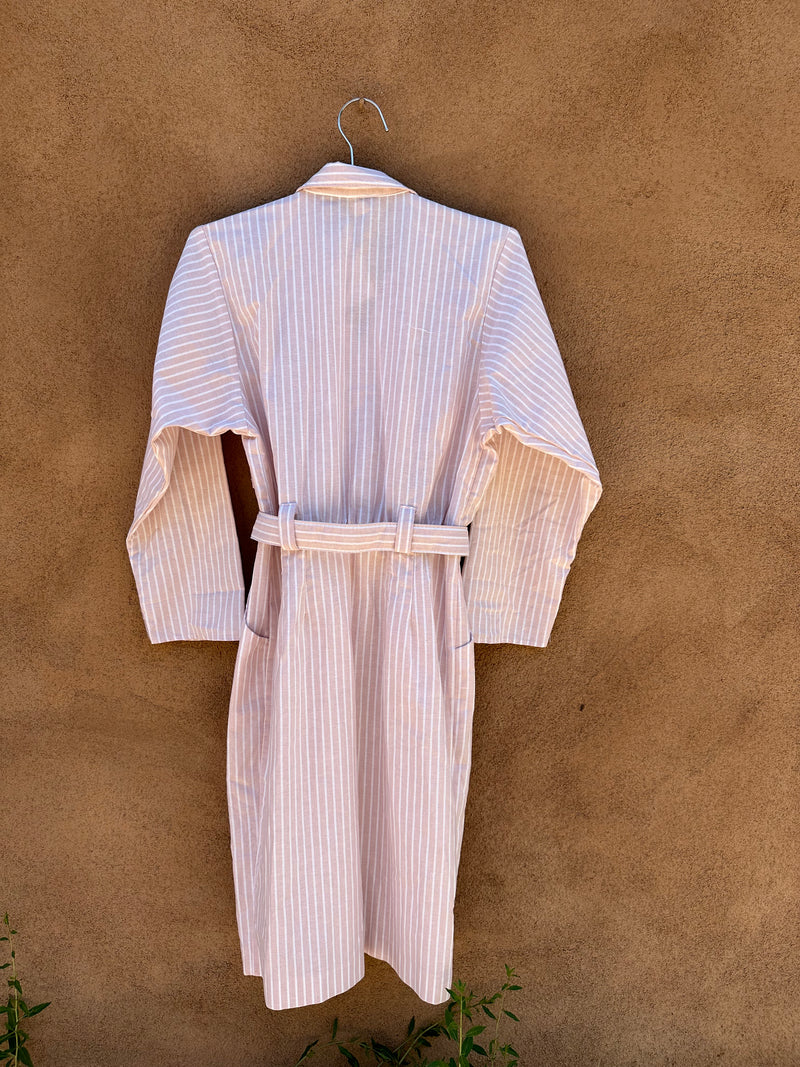 Light Pink Striped Belt Dress