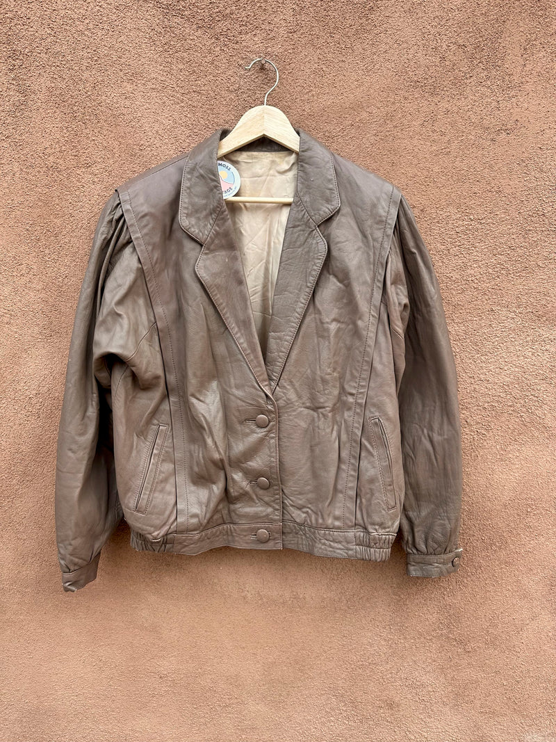 Mauve 1980's Leather Jacket - as is