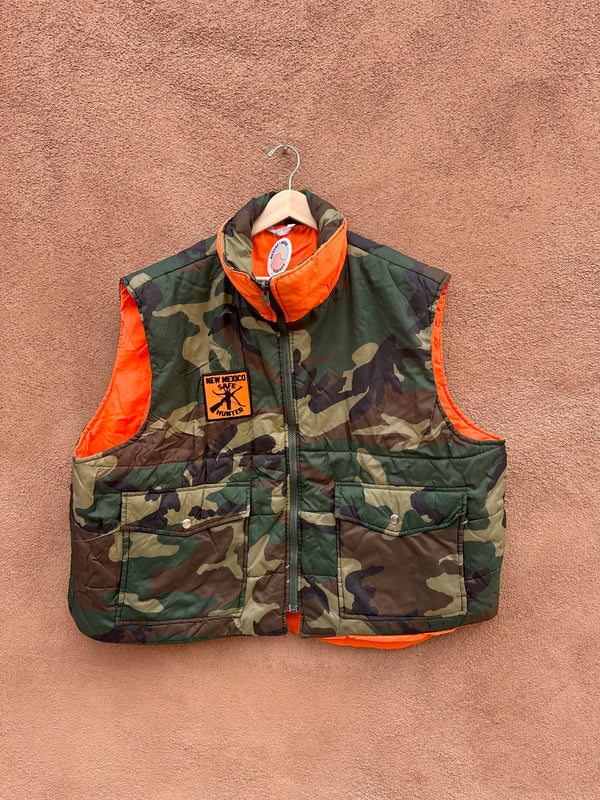 Reversible Camo Puffer Vest with Hunter Patch