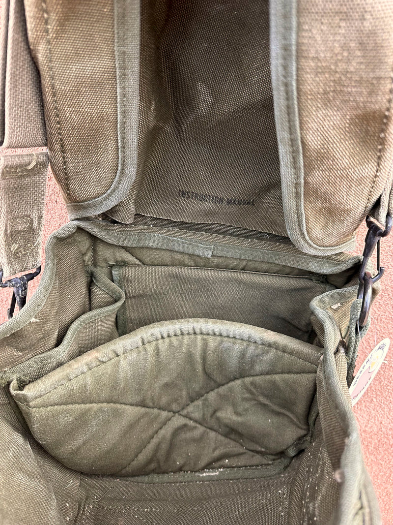 Drab Green Military Issue Vietnam Era Radio Bag