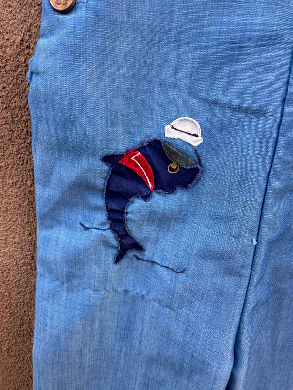 1960's Kid's Sailor Overalls with Whale