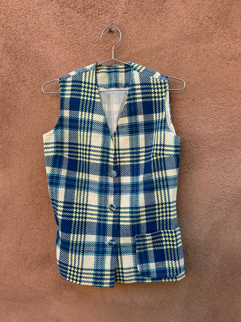 1960's Plaid Vest with Pocket