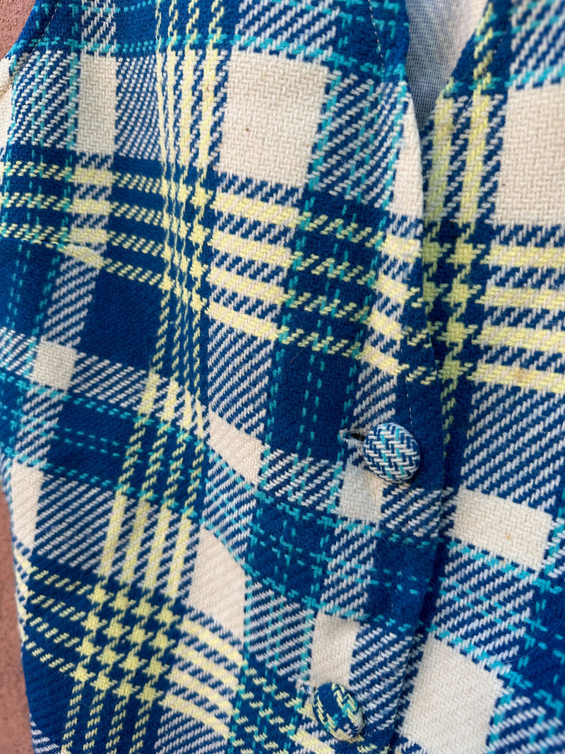 1960's Plaid Vest with Pocket