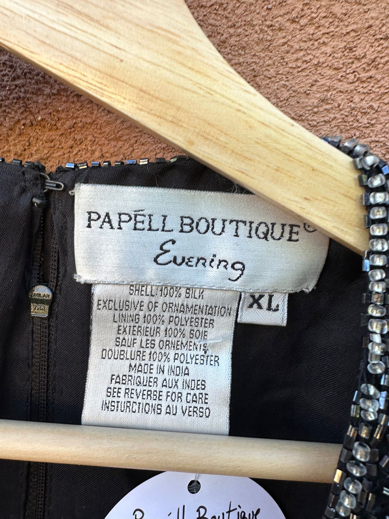 Papell Boutique Evening Silk Beaded Blouse