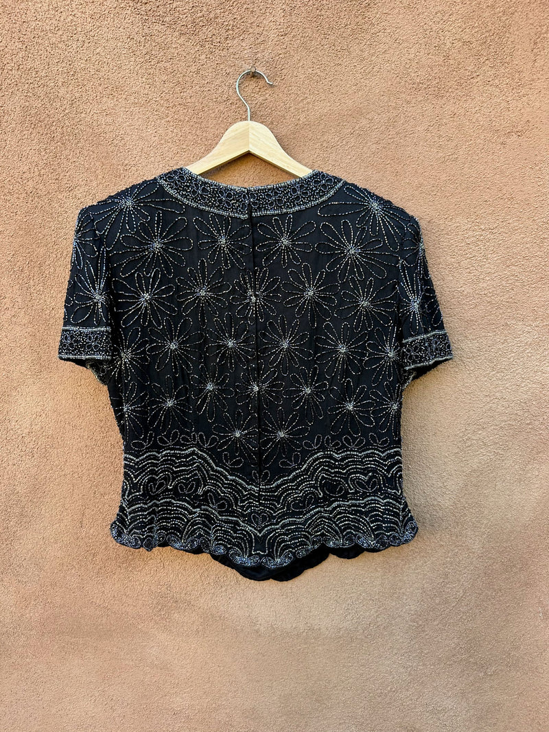 Vintage Papell Boutique Evening Silk Beaded Blouse