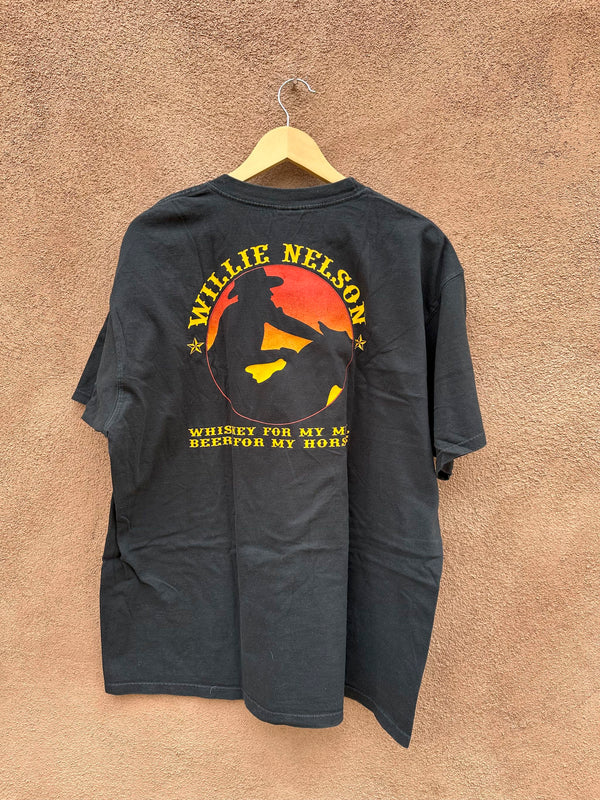 Willie Nelson Whiskey for my Men Beer for My Horses T-shirt - XL