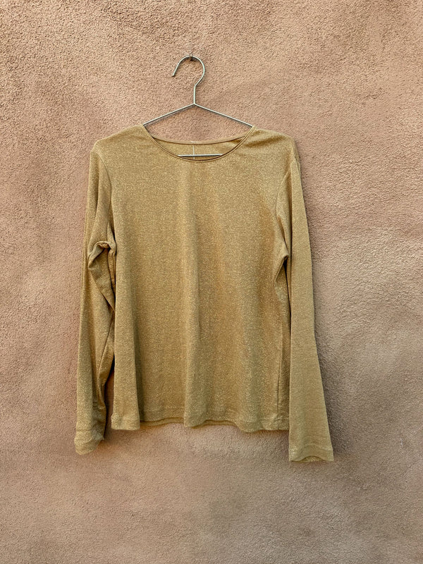 Gold Long Sleeve Sparkle Top