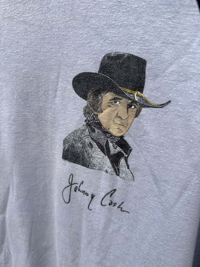 Johnny Cash 1983 3/4 Sleeve World Tour T-shirt