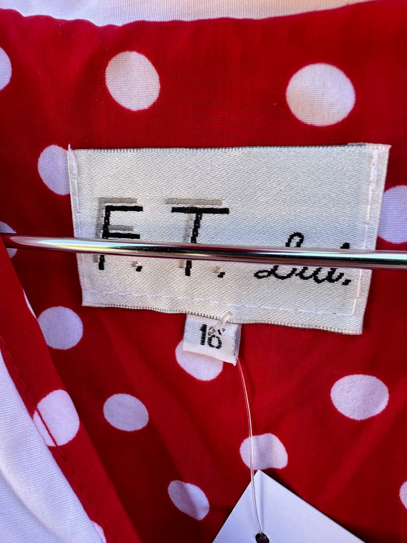 F.T. Ltd. Red/White Polka Dot Dress