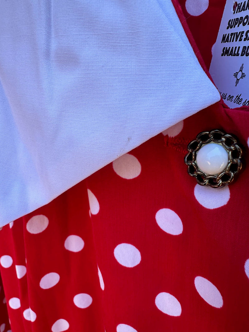 F.T. Ltd. Red/White Polka Dot Dress