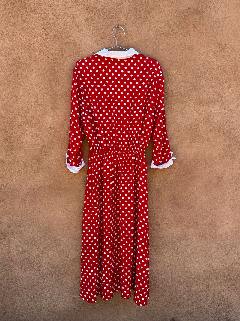 F.T. Ltd. Red/White Polka Dot Dress