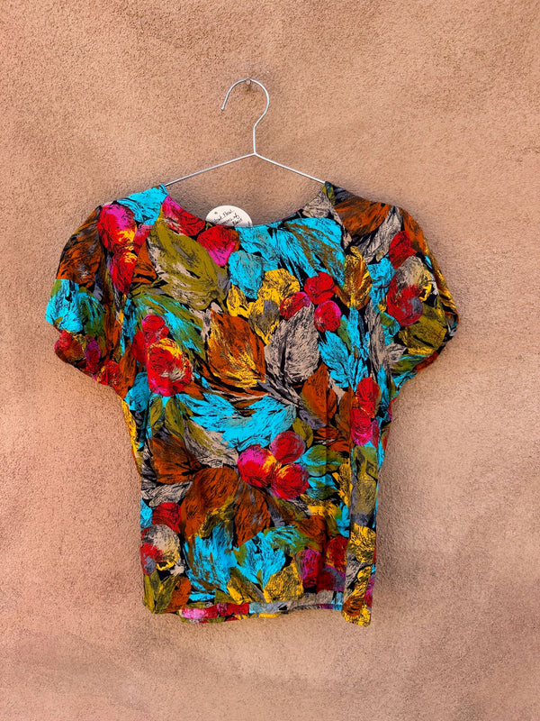 Abstract Floral Impressions of California Blouse